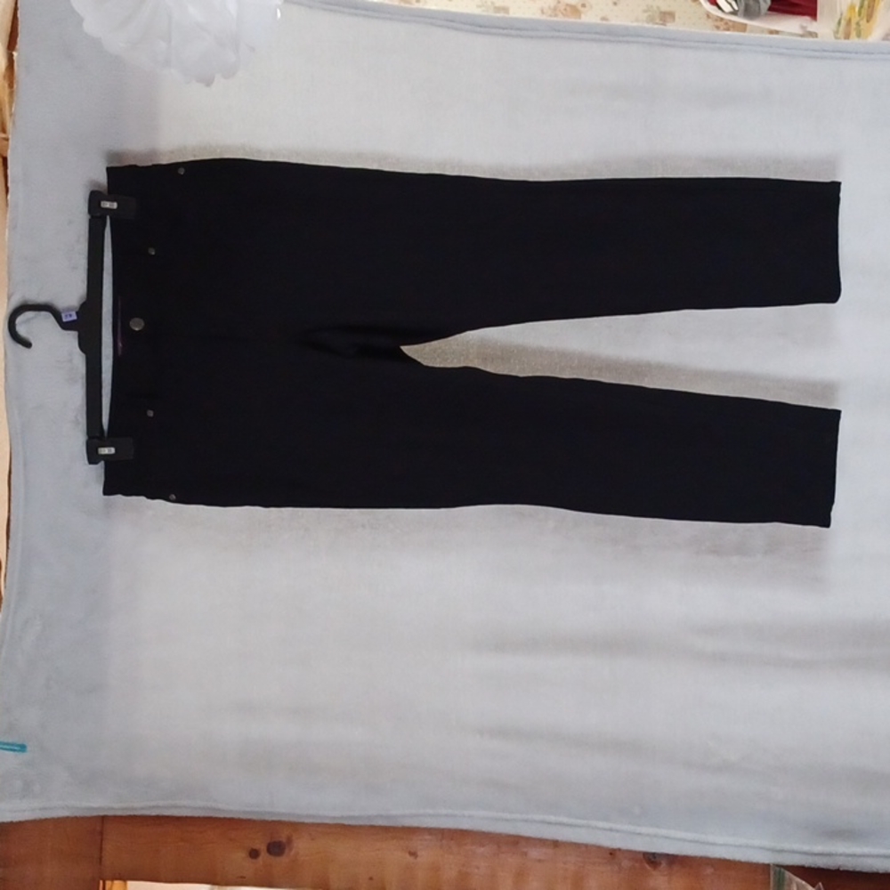 Gloria Vanderbilt Amanda Sz 12 black Missy Average Jeans Hight Rise Straight Leg